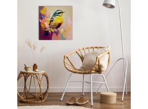 4067437109030 - Leinwandbild QUEENCE Susi gelb (farbe bild(er) gelb) B40cm H40cm T2cm Canvas Holzrahmen Bilder Premium-Leinwandstoff Handarbeit aus Deutschland