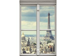 4067437114355 - Wandsticker QUEENCE Paris Wandtattoos Gr B H 120 cm x 80 cm Natur grau