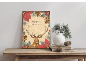 4067437115260 - Alu-Dibond-Druck QUEENCE Hirsch braun (farbe bild(er) braun) B20cm H30cm T02cm Alu Dibond Bilder Blätter Tannenzweige Schild 4067437115260 - Alu-Dibond-Druck QUEENCE Hirsch braun (farbe bild(er) braun) B20cm H30cm T02cm Alu Dibond Bilder Blätter Tannenzweige Schild