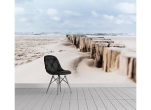 4067437119411 - Fototapete QUEENCE Sylt beige (natur) B360m H250m Vinyl Tapeten Wandpaneele selbstklebend Tapete Sticker Wanddeko XXL-Fotomotiv