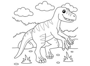 4067437121476 - Wandsticker QUEENCE Dino weiß B45cm H45cm Vinyl Wandtattoos DIY-Wandsticker zum Bemalen