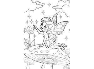 4067437121537 - Bild QUEENCE Elfe auf Fliegenpilz weiß (farbe bild(er) weiß) B60cm H90cm T04cm Alu Dibond Bilder DIY Wandbild aus Dibond