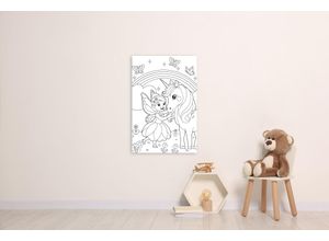 4067437121957 - Bild QUEENCE Fee und Einhorn weiß (farbe bild(er) weiß) B20cm H30cm T04cm Alu Dibond Bilder DIY Wandbild aus Dibond