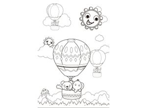 4067437122053 - Bild QUEENCE Ballonfahrt mit Bär und Elefant weiß (farbe bild(er) weiß) B60cm H90cm T04cm Alu Dibond Bilder DIY Wandbild aus Dibond