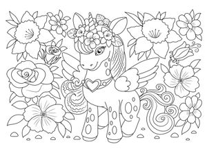 4067437122084 - Bild QUEENCE Einhorn und Blumen weiß (farbe bild(er) weiß) B30cm H20cm T04cm Alu Dibond Bilder DIY Wandbild aus Dibond