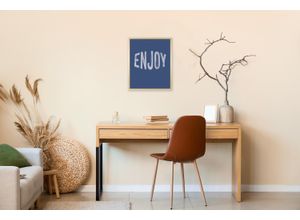 4067437128437 - Bild mit Rahmen SOLIVER Enjoy grau (farbe rahmen beige natur farbe bild(er) hellgrau) B30cm H40cm T15cm Holz Plexiglas Bilder HD Premium Posterdruck mit Echtholzrahmen