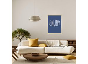 4067437128444 - Bild mit Rahmen SOLIVER Enjoy grau (farbe rahmen beige natur farbe bild(er) hellgrau) B40cm H50cm T15cm Holz Plexiglas Bilder HD Premium Posterdruck mit Echtholzrahmen