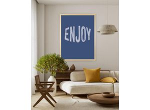 4067437128451 - Bild mit Rahmen SOLIVER Enjoy grau (farbe rahmen beige natur farbe bild(er) hellgrau) B50cm H70cm T15cm Holz Plexiglas Bilder HD Premium Posterdruck mit Echtholzrahmen