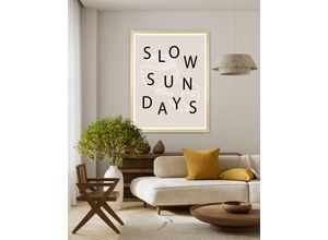 4067437128482 - Bild mit Rahmen SOLIVER Kaffee & Croissants beige (farbe rahmen beige natur farbe bild(er) beigeschwa) B50cm H70cm T15cm Holz Plexiglas Bilder HD Premium Posterdruck mit Echtholzrahmen