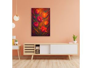 4067437128703 - Acrylglasbild QUEENCE Tulpenfeuer rot (farbe bild(er) rot) B40cm H60cm Acrylglas Bilder Knallige tolle Farben auf hochwertigem Acrylglas gedruckt
