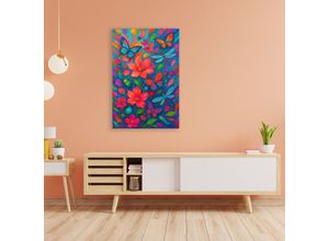4067437128734 - Acrylglasbild QUEENCE Wiese bunt (farbe bild(er) bunt) B60cm H90cm Acrylglas Bilder Knallige tolle Farben auf hochwertigem Acrylglas gedruckt