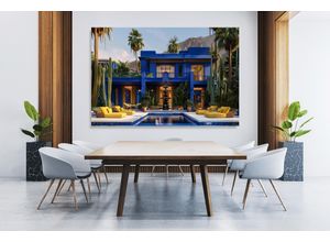 4067437130423 - XXL-Wandbild QUEENCE Akustikbild Palm Springs USA - Kalifornien blau (farbe bild(er) blau) B90cm H60cm T25cm Polyester Bilder Einfache Akustiklösung ohne Baumaßnahme Schalldämmung Paneele