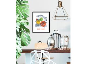 4067437334043 - Bild QUEENCE Fig Fruit Bilder Gr B H 50 cm x 70 cm Wandbild Hochformat 1 St bunt (gelb orange grün) Kunstdrucke gerahmt