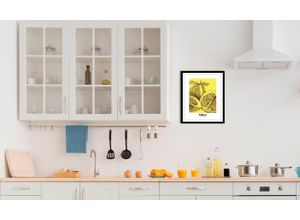 4067437334104 - Bild QUEENCE Pomelo Bilder Gr B H 50 cm x 70 cm Wandbild Hochformat 1 St gelb Kunstdrucke gerahmt