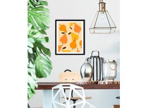 4067437334463 - Bild QUEENCE Pears Party Bilder Gr B H 50 cm x 70 cm Wandbild Hochformat 1 St gelb Kunstdrucke gerahmt