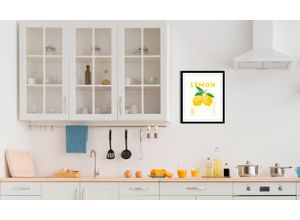 4067437334586 - Bild QUEENCE Lemon Bilder Gr B H 50 cm x 70 cm Wandbild Hochformat 1 St gelb Kunstdrucke gerahmt