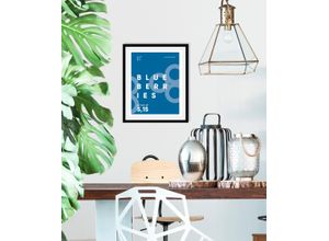 4067437334616 - Bild QUEENCE Blueberries Bilder Gr B H 50 cm x 70 cm Wandbild Hochformat 1 St blau Kunstdrucke gerahmt