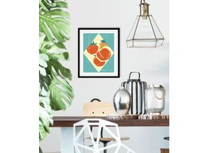 4067437334791 - Bild QUEENCE Fine Bilder Gr B H 50 cm x 70 cm Wandbild Hochformat 1 St orange Kunstdrucke gerahmt