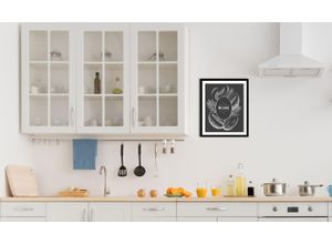 4067437334944 - Bild QUEENCE Melons Bilder Gr B H 50 cm x 70 cm Wandbild Hochformat 1 St schwarz Kunstdrucke gerahmt