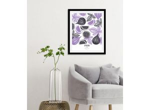 4067437335156 - Bild QUEENCE Figs Bilder Gr B H 50 cm x 70 cm Wandbild Hochformat 1 St lila Kunstdrucke gerahmt