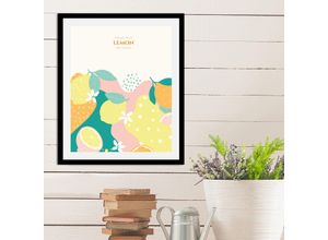 4067437335361 - Bild QUEENCE Lemon Bilder Gr B H 50 cm x 70 cm Wandbild Hochformat 1 St bunt (grün gelb orange) Kunstdrucke gerahmt