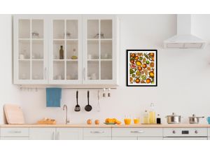 4067437335668 - Bild QUEENCE Farah Bilder Gr B H 50 cm x 70 cm Wandbild Hochformat 1 St bunt (grün gelb orange) Kunstdrucke gerahmt