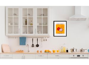 4067437335811 - Bild QUEENCE Pomegranate Bilder Gr B H 50 cm x 70 cm Wandbild Hochformat 1 St rot (rot orange) Kunstdrucke gerahmt