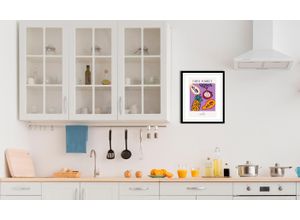 4067437335903 - Bild QUEENCE Exotic Bilder Gr B H 50 cm x 70 cm Wandbild Hochformat 1 St bunt (lila grün orange) Kunstdrucke gerahmt