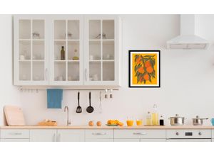 4067437336054 - Bild QUEENCE Fae Bilder Gr B H 50 cm x 70 cm Wandbild Hochformat 1 St orange (orange grün) Kunstdrucke gerahmt