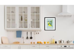 4067437336238 - Bild QUEENCE Lemon Bilder Gr B H 50 cm x 70 cm Wandbild Hochformat 1 St bunt (grün blau gelb) Kunstdrucke gerahmt