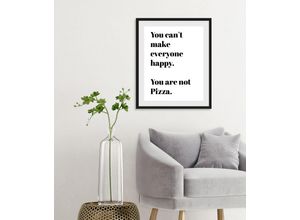 4067437336412 - Bild QUEENCE You are not Pizza Bilder Gr B H 50 cm x 70 cm Wandbild Schriftzüge Hochformat 1 St schwarz Kunstdrucke gerahmt