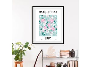 4067437336474 - Bild QUEENCE Flowermarket Bilder Gr B H 50 cm x 70 cm Wandbild Blumen Hochformat 1 St pink (pink blau) Kunstdrucke gerahmt