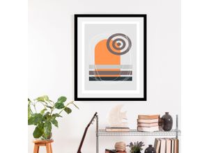 4067437337075 - Bild QUEENCE Fia Bilder Gr B H 50 cm x 70 cm Wandbild Abstrakt Hochformat 1 St orange Kunstdrucke gerahmt