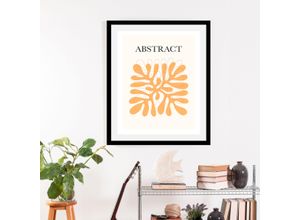 4067437337105 - Bild QUEENCE Abstract Bilder Gr B H 50 cm x 70 cm Wandbild Blumen Hochformat 1 St orange (orange beige) Kunstdrucke gerahmt