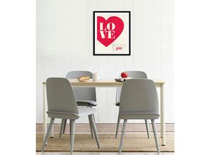 4067437345094 - Bild QUEENCE Love you Bilder Gr B H 50 cm x 70 cm Wandbild Hochformat 1 St rot Kunstdrucke gerahmt