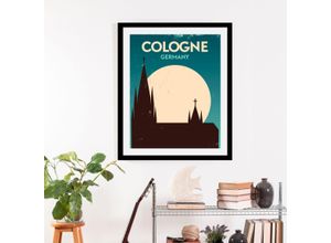 4067437345179 - Bild QUEENCE Cologne Bilder Gr B H 50 cm x 70 cm Wandbild Stadt Hochformat 1 St weiß Kunstdrucke gerahmt