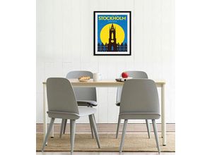 4067437345209 - Bild QUEENCE Stockholm Bilder Gr B H 50 cm x 70 cm Wandbild Stadt Hochformat 1 St gelb Kunstdrucke gerahmt