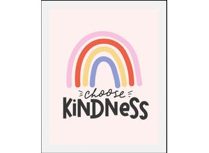 4067437346213 - Bild QUEENCE Choose Kindness Bilder Gr B H 50 cm x 70 cm Wandbild Schriftzüge Hochformat 1 St schwarz Kunstdrucke gerahmt