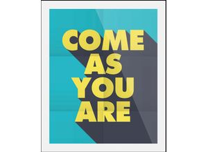 4067437346657 - Bild QUEENCE Come as you are Bilder Gr B H 50 cm x 70 cm Wandbild Schriftzüge Hochformat 1 St gelb Kunstdrucke gerahmt