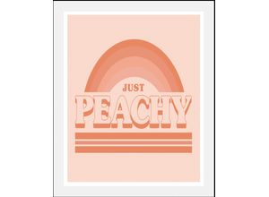 4067437346985 - Bild QUEENCE Just Peachy Bilder Gr B H 50 cm x 70 cm Wandbild Schriftzüge Hochformat 1 St orange Kunstdrucke gerahmt