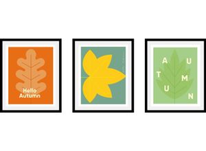 4067437347128 - Bild QUEENCE Set Autumn Bilder Gr B H 30 cm x 40 cm Wandbild Hochformat 1 St bunt Kunstdrucke gerahmt