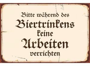 4067437731873 - Metallbild QUEENCE Bier Spruch Stahlschild Blechschild Bilder Gr B H T 20 cm x 30 cm x 02 cm 1 St bunt Metallbilder 20x30x02cm - mit 4 Lochbohrung