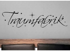 4067437734973 - QUEENCE Wandtattoo Traumfabrik Wandtattoos hohe Klebkraft Gr B H 120 cm x 30 cm Schrift grau (dunkelgrau) Wandtattoos Sprüche