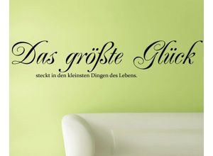 4067437735031 - QUEENCE Wandtattoo Das größte Glück Wandtattoos hohe Klebkraft Gr B H 120 cm x 30 cm Schrift grau (dunkelgrau) Wandtattoos Sprüche