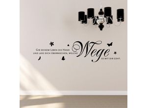 4067437735192 - QUEENCE Wandtattoo Gib deinem Leben die Hand Wandtattoos hohe Klebkraft Gr B H 120 cm x 30 cm Schrift schwarz Wandtattoos Sprüche