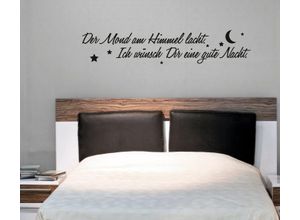 4067437735215 - QUEENCE Wandtattoo Der Mond am Himmel lacht Wandtattoos hohe Klebkraft Gr B H 120 cm x 30 cm Schrift-Mond schwarz Wandtattoos Sprüche