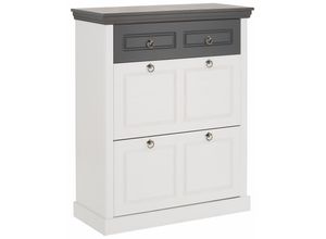 4067474050272 - Home affaire Schuhschrank »Basilico« aus massiver Kiefer FSC® Breite 90 cm mit Schublade Kassettenoptik