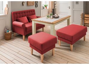 4067474053938 - Hocker HOME AFFAIRE Scalea Gr B H T 55 cm x 51 cm x 55 cm Struktur fein rot Home Affaire mit Federkern-Polsterung