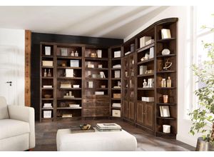 4067474548700 - Bücherregal HOME AFFAIRE Soeren Regale Gr H T 220 cm x 29 cm 7 St braun (dunkelbraun) Bücherwand Regal Standregal Standregale Regale aus massiver Kiefer in 2 Höhen und Tiefen mit viel Stauraum