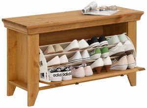 4067474592628 - Schuhbank HOME AFFAIRE Skandinavia Sitzbänke Gr B H T 100 cm x 58 cm x 38 cm beige (natur) Schuhbänke und Schuhtruhen aus massiver Kiefer